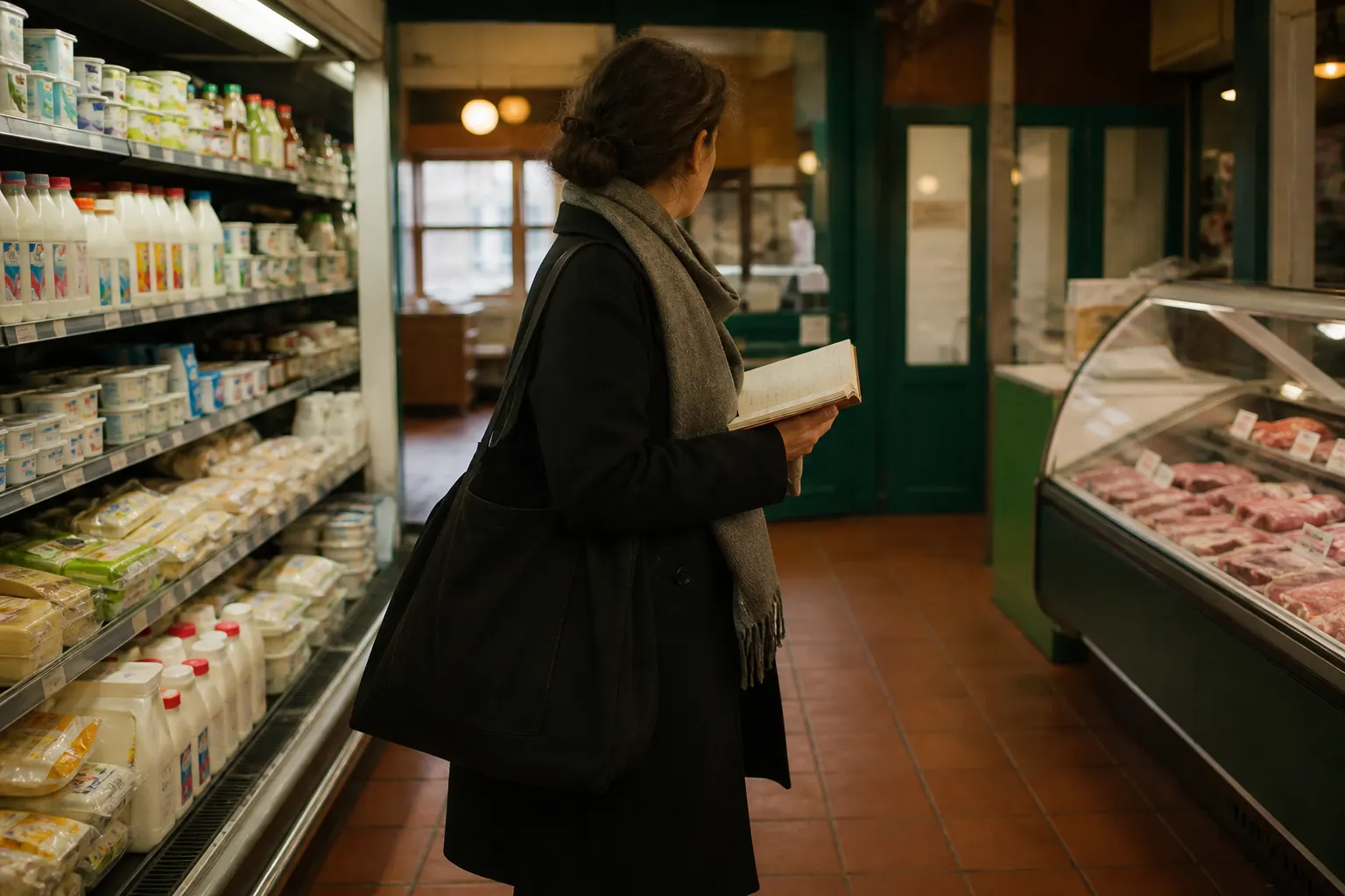 A buyer walking an independent grocery during diligence.