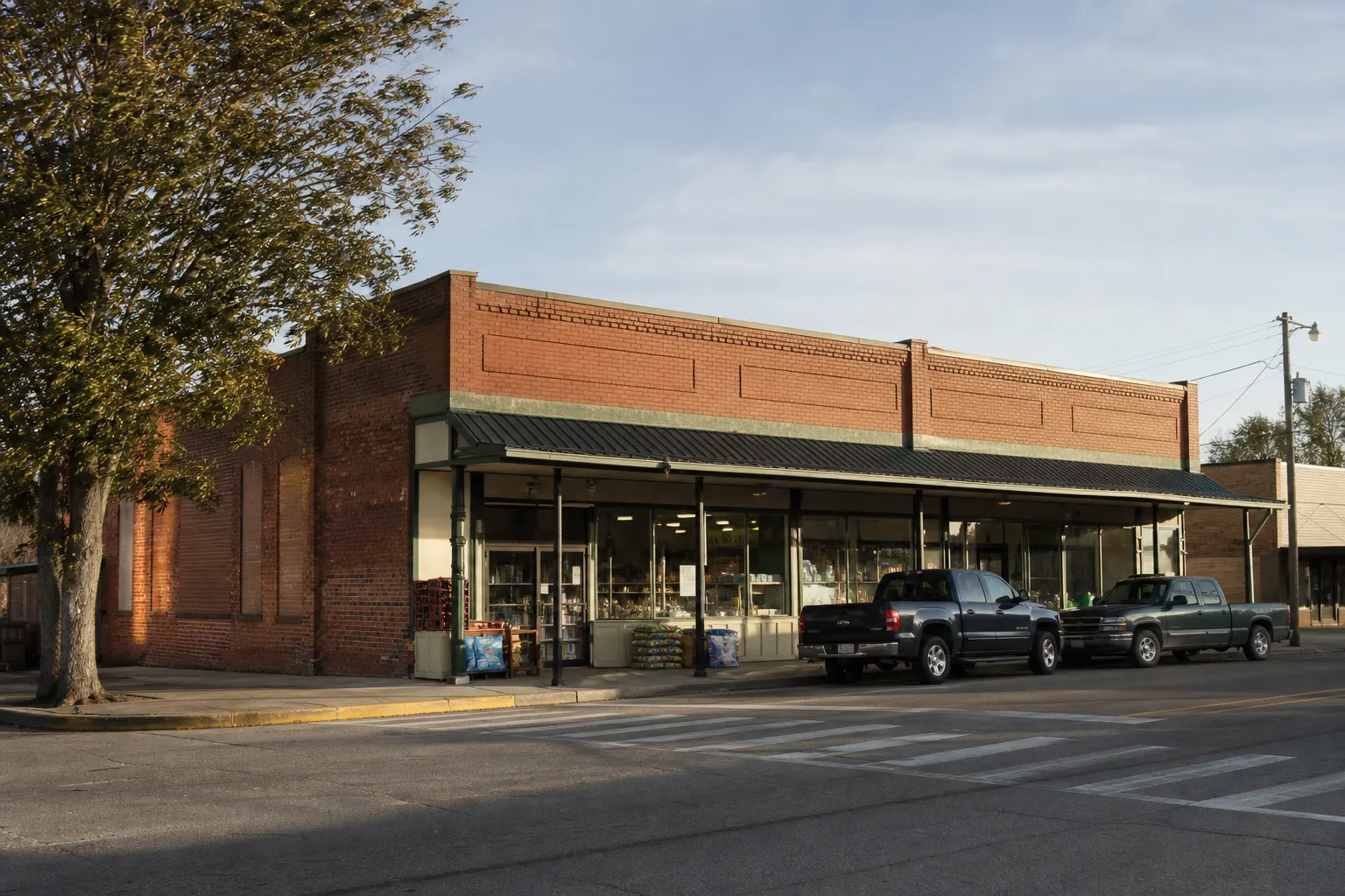 A small-town grocery storefront, used for a rural-state seller page.