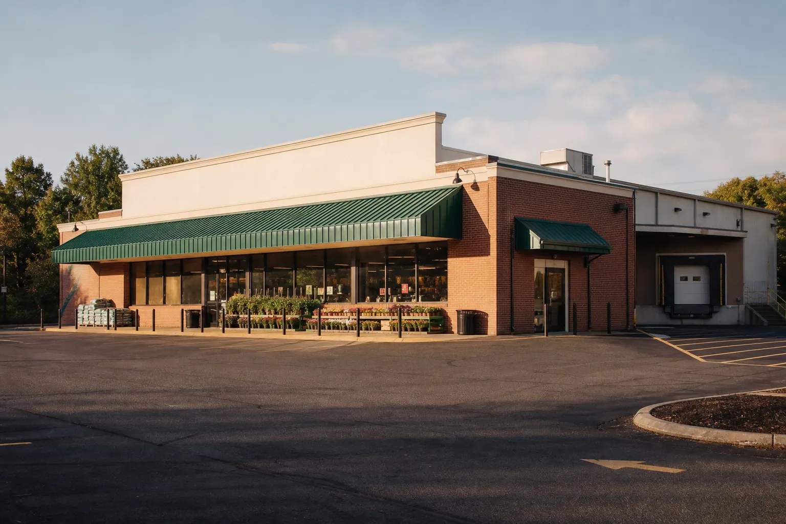 Interior of a grocery store with real estate, used to illustrate selling that format.