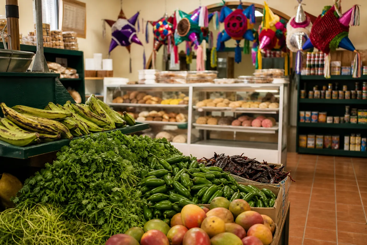 Interior of a hispanic latino grocery store, used to illustrate selling that format.