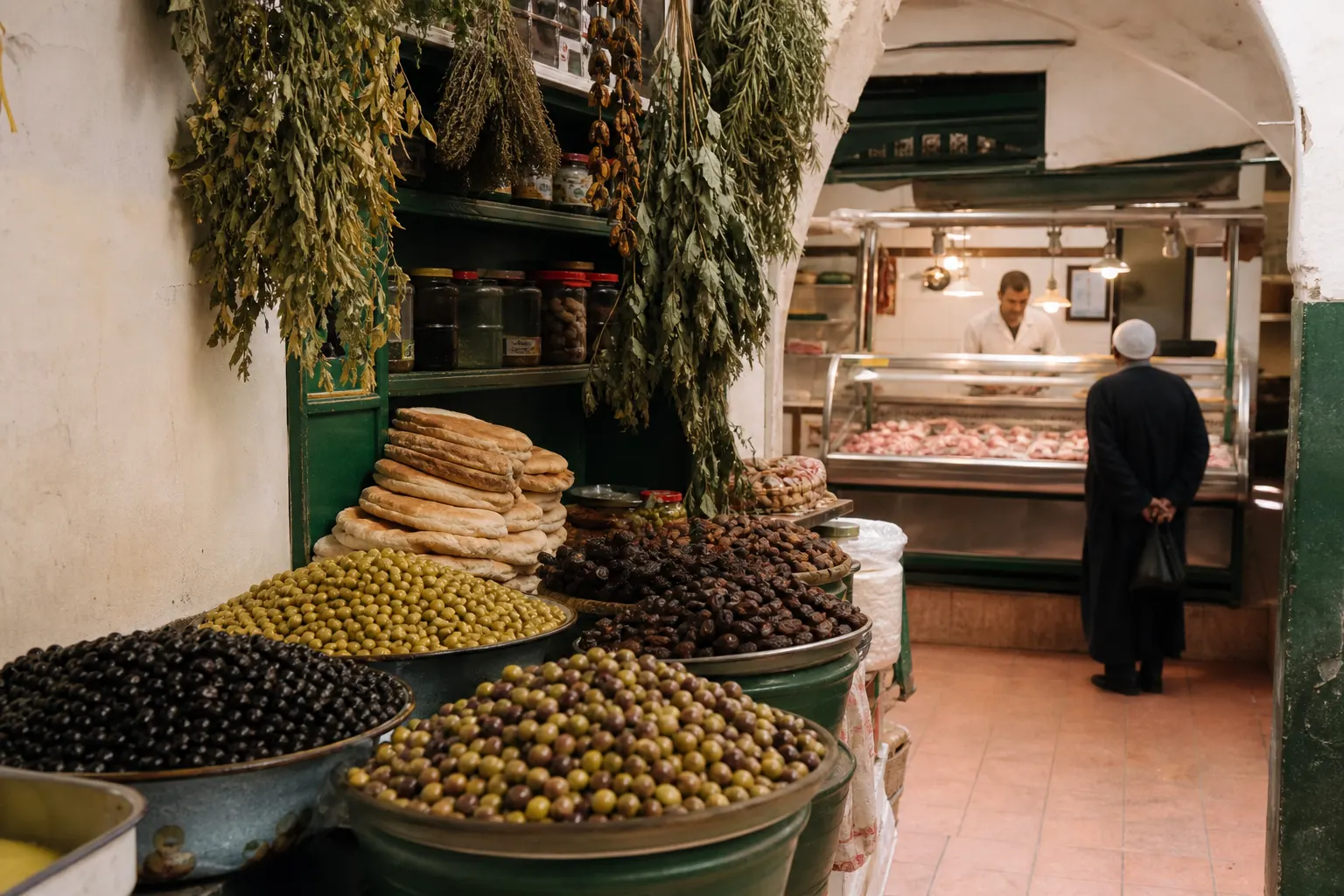Interior of a middle eastern halal market, used to illustrate selling that format.